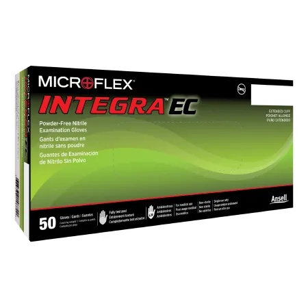 Microflex Medical - Integra EC - N871 - Exam Glove Integra Ec Small Nonsterile Nitrile Extended Cuff Length Fully Textured Blue Not Rated