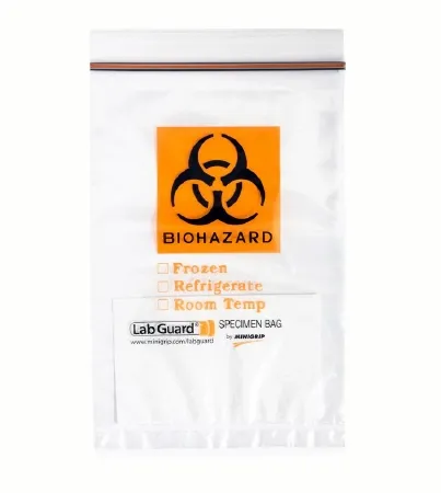 StatLab Medical Products - Lab Guard - BGT0609/WP - Specimen Transport Bag With Document Pouch And Absorbent Pad Lab Guard 6 X 9 Inch Zip Closure Biohazard Symbol / Storage Instructions Nonsterile