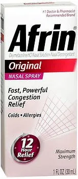 Bayer - Afrin Original - 04110081125 - Sinus Relief Afrin Original 0.05% Strength Nasal Spray 30 mL
