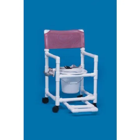 IPU - Standard - VLSC17PFRSBNAVY - Commode / Shower Chair Standard Fixed Arms PVC Frame Mesh Backrest 21 Inch Seat Width 300 lbs. Weight Capacity