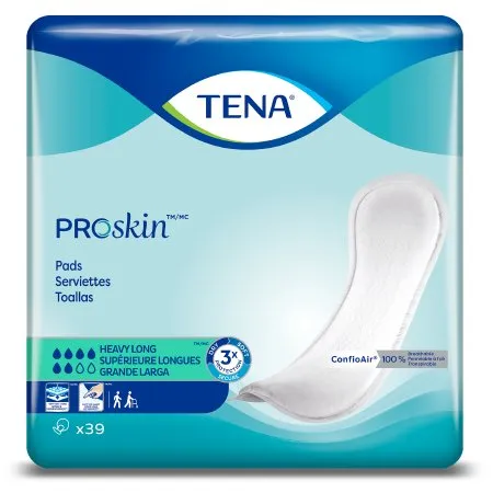 Essity Health & Medical Solutions - 47619 - Essity TENA ProSkin Heavy Long Bladder Control Pad TENA ProSkin Heavy Long 15 Inch Length Heavy Absorbency Dry Fast Core One Size Fits Most