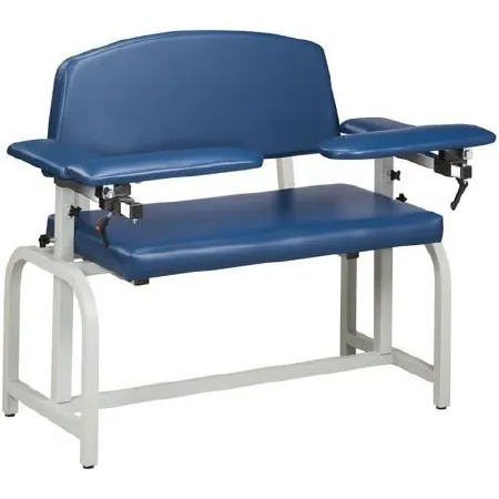 Clinton Industries - Lab X Series Bariatric - 66000B-3WW - Blood Drawing Chair Lab X Series Bariatric Padded Flip Up Arm Wedgewood Blue