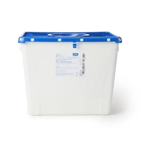McKesson - 2256 - Prevent Pharmaceutical Waste Container Prevent White Base 13 1/2 H X 17 3/10 W X 13 L Inch Vertical Entry 8 Gallon