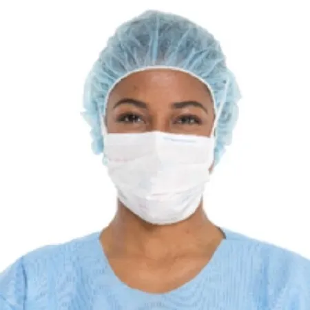 O&M Halyard - FluidShield - 39123 - Surgical Mask With Eye Shield Fluidshield Pouch Tie Closure One Size Fits Most Blue / White Nonsterile Astm Level 2 Adult