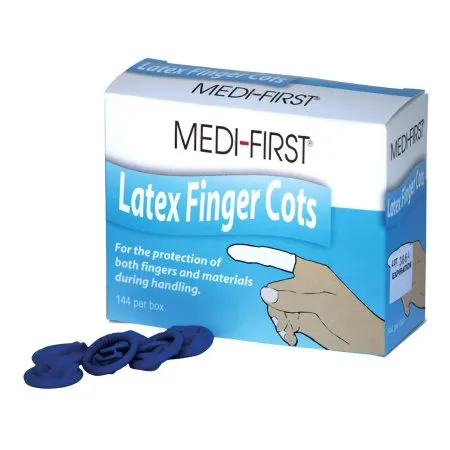 Medique Products - Medi-First - 68235 - Finger Cot Medi-First Medium 2-1/2 Inch Length Powder Free Latex NonSterile
