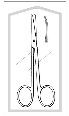 Sklar - Econo - 96-2543 - Strabismus Scissors Econo 4-1/2 Inch Length Floor Grade Stainless Steel Sterile Finger Ring Handle Curved Blunt Tip / Blunt Tip