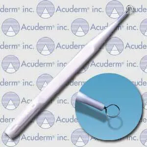 Acuderm - Acu-Dispo-Curette - R0325 - Acu Dispo Curette Dermal Curette Acu Dispo Curette 5 Inch Length Flat Handle 3 mm Tip Loop Tip