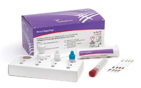 Cardinal - CH1145 - Health Mono II Other Infectious Disease Test Kit Health Mono II Infectious Disease Immunoassay Infectious Mononucleosis Whole Blood / Serum / Plasma Sample 25 Tests CLIA Waived for Whole Blood / CLIA Moderate Comple