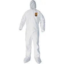 Kimberlycl - From: KCC44333 To: KCC44336  A40 Elastic Cuff, Ankle, Hood And Boot Coveralls, Large, White, 25/Carton