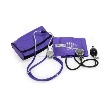 McKesson - 01-768-641-11AVGM - Brand Reusable Aneroid / Stethoscope Set Brand 23 to 33 cm Adult Cuff Dual Head Sprague Stethoscope Pocket Aneroid