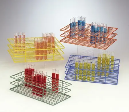 Bel-Art Products - 18754-0000 - Poxygrid Test Tube Rack Poxygrid 40 Place 15 to 16 mm Tube Size Green 64 X 92 X 202 mm