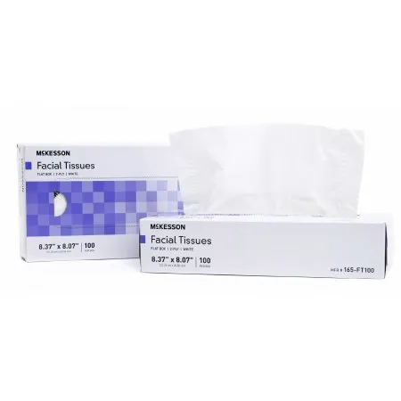 McKesson - 165-FT100 - Facial Tissue White 8.37 X 8.07 Inch 100 Count