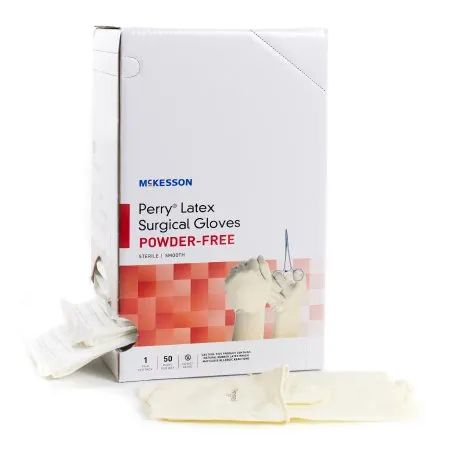 McKesson - 20-1060N - Perry Performance Plus Surgical Glove Perry Performance Plus Size 6 Sterile Latex Standard Cuff Length Smooth Cream Not Chemo Approved