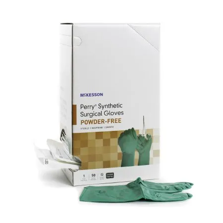 McKesson - 20-2555N - Perry Performance Plus Surgical Glove Perry Performance Plus Size 5.5 Sterile Polychloroprene Standard Cuff Length Smooth Dark Green Chemo Tested