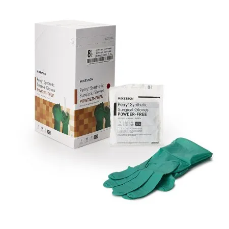 McKesson - 20-2585N - Perry Performance Plus Surgical Glove Perry Performance Plus Size 8.5 Sterile Polychloroprene Standard Cuff Length Smooth Dark Green Chemo Tested