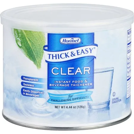 Hormel Food - Thick & Easy Clear - 25544 - s  Food and Beverage Thickener  4.4 oz. Canister Unflavored Powder IDDSI Level 2 Mildly Thick