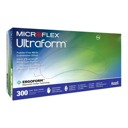 Microflex Medical - Ultraform - UF-524-SM -  Exam Glove  Small / Medium NonSterile Nitrile Standard Cuff Length Textured Fingertips Blue Not Rated