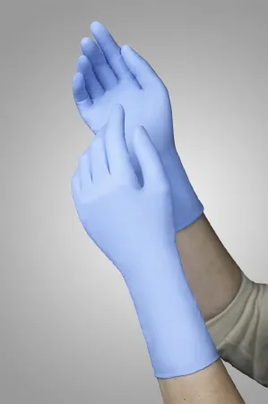 Tronex Healthcare Industries - 9099 Series Extended Cuff - 9099-10 - Exam Glove 9099 Series Extended Cuff Small Nonsterile Nitrile Extended Cuff Length Textured Fingertips Blue Chemo Tested