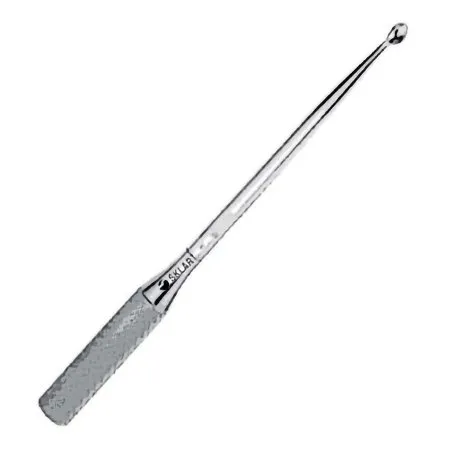 Sklar - 41-1935 - Bone Curette 8 Inch Length Round Knurled Handle Size 0 Tip Straight Oval Cup Tip