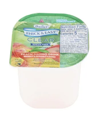 Hormel Food - Thick & Easy Clear - From: 78768 To: 79018 - s  Thickened Beverage  4 oz. Portion Cup Peach Mango Flavor Liquid IDDSI Level 2 Mildly Thick