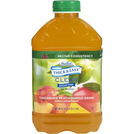 Hormel Food - Thick & Easy Clear - 79018 - s  Thickened Beverage  46 oz. Bottle Peach Mango Flavor Liquid IDDSI Level 2 Mildly Thick