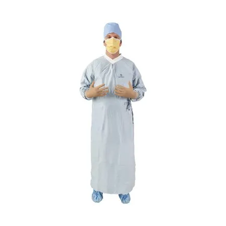 O & M Halyard - Aero Chrome - 44673 - O&M Halyard  Surgical Gown with Towel  Large Silver Sterile AAMI Level 4 Disposable