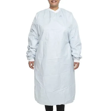 O&M Halyard - Aero Chrome - 44675 - Surgical Gown with Towel Aero Chrome 2X-Large Silver Sterile AAMI Level 4 Disposable