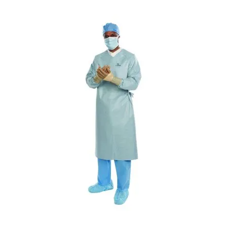 O&M Halyard - Aero Chrome - 44679 - Surgical Gown with Towel Aero Chrome X-Large / X-Long Silver Sterile AAMI Level 4 Disposable