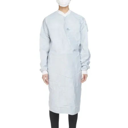 O&M Halyard - Aero Chrome - 44672 - Surgical Gown with Towel Aero Chrome Medium Silver Sterile AAMI Level 4 Disposable