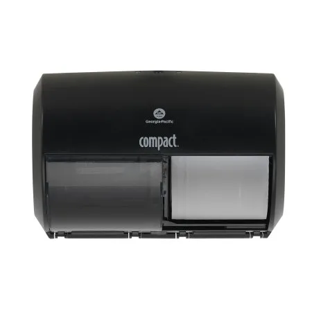 Georgia Pacific - Compact 2-Roll Side-by-Side - 56784A - Toilet Tissue Dispenser Compact 2-Roll Side-by-Side Black Plastic Manual Double Roll Wall Mount