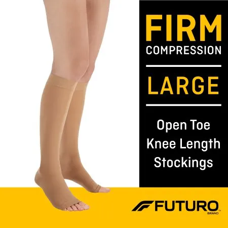 3M - From: 71032EN To: 71051EN - Futuro Compression Stocking Futuro Knee High Large Beige Open Toe