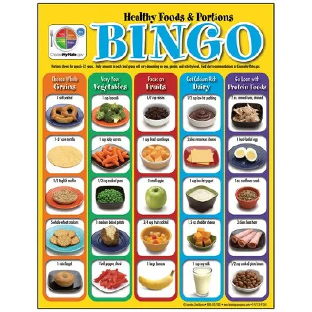 Nasco - SB47572 - Reference Food Board Game Bingo