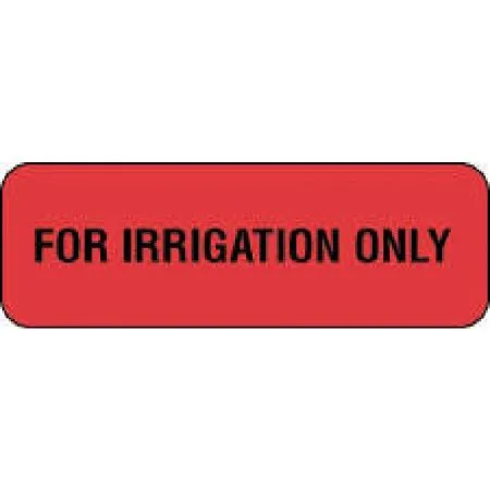 Precision Dynamics - 59705962 - Pre-Printed Label Laboratory Use Fluorescent Red Paper FOR IRRIGATION ONLY Black Safety and Instructional 1/2 X 1-1/2 Inch