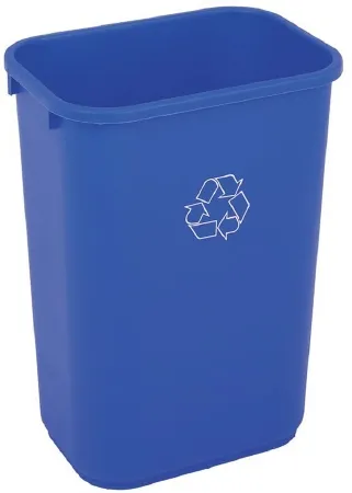 Grainger - Tough Guy - 4UAU6 - Recycling Container Tough Guy 10-1/4 Gal. Rectangular Blue Plastic Open Top