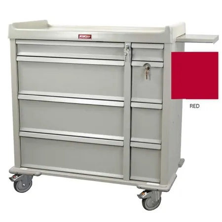 Harloff - OptimAL Line - AL600PC - Punch Card Medication Cart Optimal Line 23.5 X 43 X 45.75 Inch  44 Inch Writing Surface Red