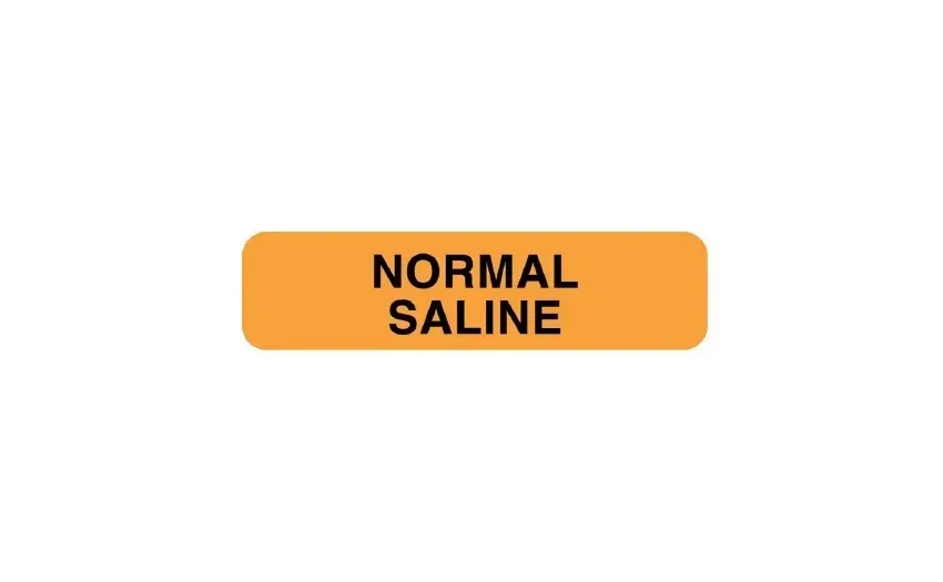 United Ad Label - UAL - ULAM141 - Drug Label Ual Anesthesia Label Normal Saline Orange 5/16 X 1-1/4 Inch