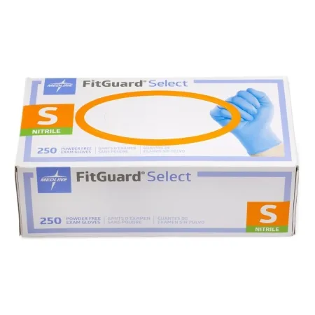 Medline - FitGuard Select - FG2601 - Exam Glove Fitguard Select Small Nonsterile Nitrile Standard Cuff Length Textured Fingertips Violet Chemo Tested