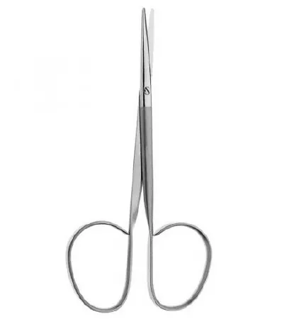 V. Mueller - OP5722 - Strabismus Scissors 4-1/4 Inch Length Stainless Steel Ribbon Style Finger Ring Handle Straight Round