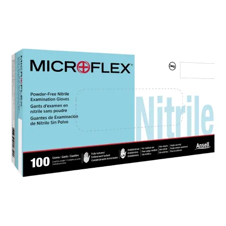 Microflex Medical - MICROFLEX N85 - N851 - Exam Glove Microflex N85 Small Nonsterile Nitrile Standard Cuff Length Fully Textured Light Blue Not Rated