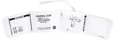 GE Healthcare - Radial-Cuf - SFT-F1-2D - Single Patient Use Blood Pressure Cuff Radial-cuf 26 To 36 Cm Forearm Cloth Fabric Cuff Adult Cuff