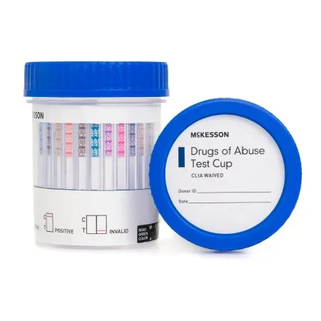 McKesson - 16-6125A3 - Drugs of Abuse Test Kit 12 Drug Panel with Adulterants AMP  BAR  BUP  BZO  COC  mAMP/MET  MDMA  MOP300  MTD  OXY  PCP  THC (OX  pH  SG) Urine Sample 25 Tests CLIA Waived