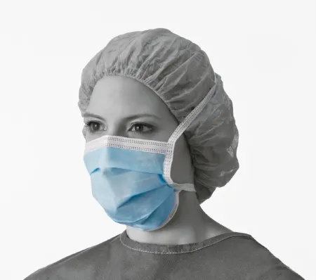 Medline - MEDLITE - NON27402 - Surgical Mask Medlite Pleated Tie Closure One Size Fits Most Blue Nonsterile Not Rated Adult