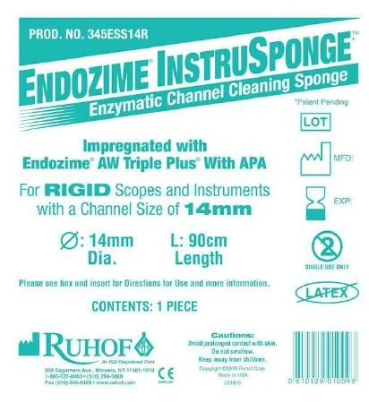 Ruhof Healthcare - Endozime InstruSponge - 345EESS14R - Instrument Cleaning Sponge Endozime Instrusponge