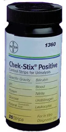 Siemens - Chek-Stix - 10310482 - Multi-Analyte Urinalysis Control Chek-Stix Urinalysis Positive Level 25 Strips