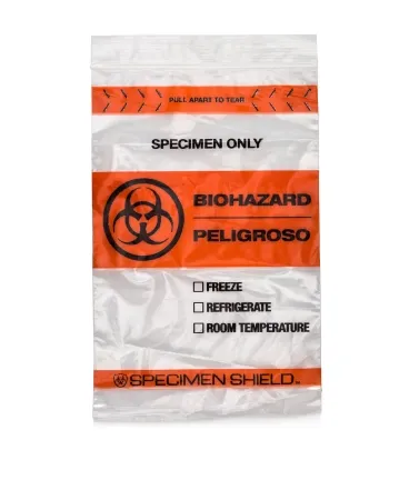 StatLab Medical Products - BGT1215 - Specimen Transport Bag With Document Pouch 12 X 15 Inch Zip Closure Biohazard Symbol / Storage Instructions Nonsterile