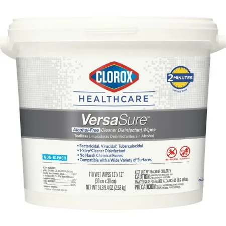 Clorox - Clorox Healthcare VersaSure - 31759 - Clorox Healthcare VersaSure Surface Disinfectant Cleaner Premoistened Quaternary Based Manual Pull Wipe 110 Count Pail Scented NonSterile