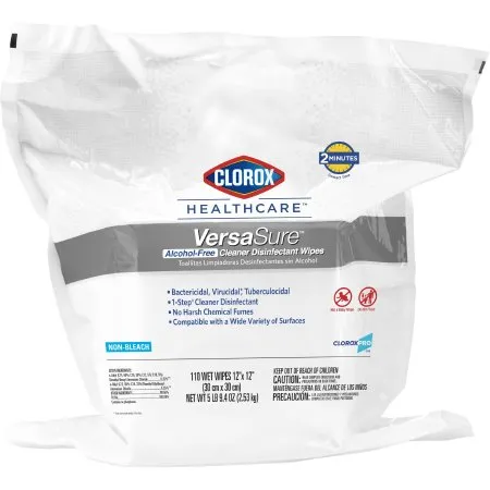 Clorox - Clorox Healthcare VersaSure - 31761 - Clorox Healthcare VersaSure Surface Disinfectant Refill Premoistened Quaternary Based Manual Pull Wipe 110 Count Pouch Scented NonSterile