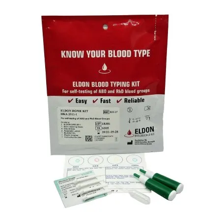Craig Medical Distribution - EldonCard - ELD-BT - Blood Bank Test Kit EldonCard Blood Typing Test ABO-Rh Blood Typing Whole Blood Sample Single Procedure CLIA Moderate Complexity / CLIA High Complexity
