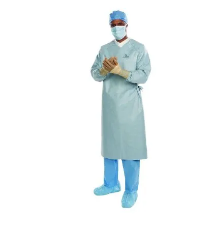 O & M Halyard - 44664NS - O&M Halyard Inc Surgical Gown Aero Chrome X large Silver Nonsterile Aami Level 4 Disposable
