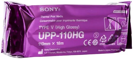 Cardinal - Sony - UPP-110HG- - Media Recording Paper Sony High Gloss Thermal Print Paper 110 mm X 18 Meter Roll Without Grid